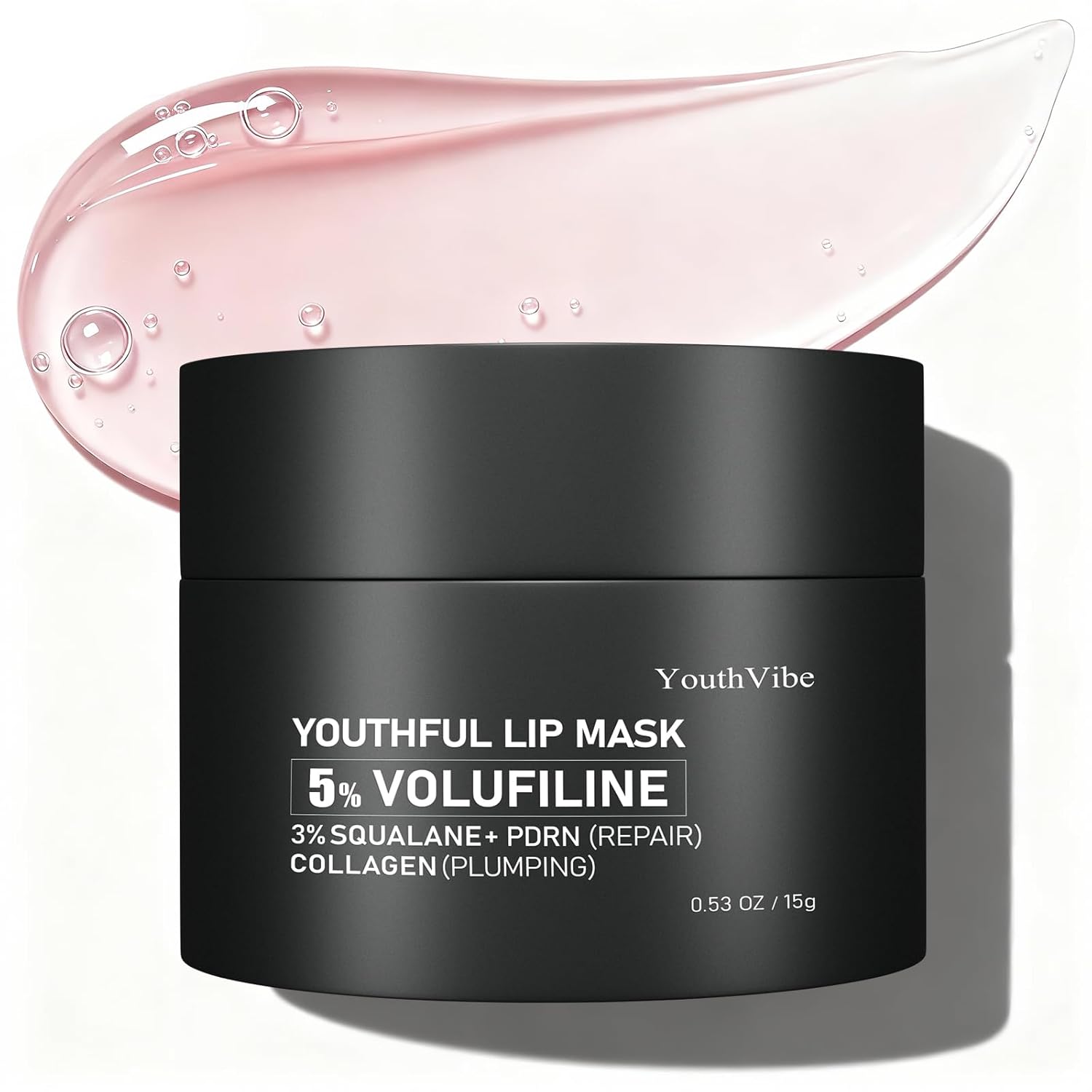 YouthVibe Lip Sleeping Mask Overnight Moisturizing - 5% Volufiline, Squalane, Shea Butter, PDRN & Collagen Hydrating Lip Mask for Dry, Flaky Lips