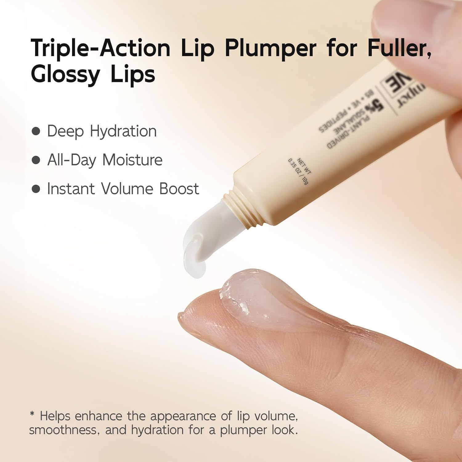 YouthVibe Hydrating Lip Primer & Plumper Gloss - 5% Volufiline, Squalane, Shea Butter, Collagen, Peptide & PDRN - Plumping, Anti-Aging, Nourishing Lip Care for Smoother, Softer Lips