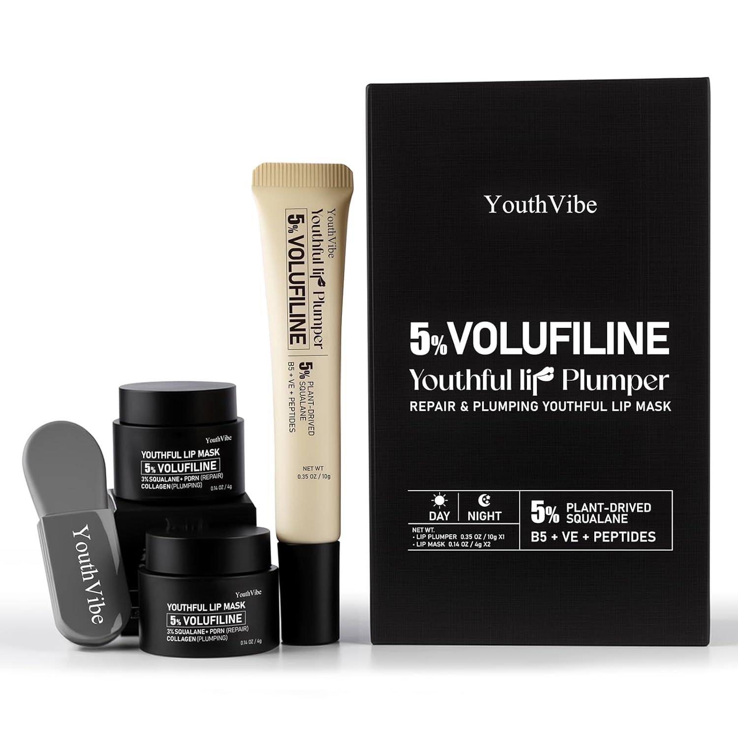 YouthVibe Lip Care Set Gift for Women - Hydrating Lip Plumper & Lip Mask Gift Box - Perfect Christmas Gift, Holiday Gift, Stocking Stuffer, Valentine’s Day Gift, Birthday & Anniversary Gift