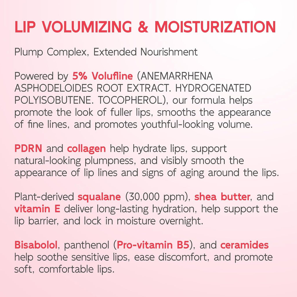 YouthVibe Lip Sleeping Mask Overnight Moisturizing - 5% Volufiline, Squalane, Shea Butter, PDRN & Collagen Hydrating Lip Mask for Dry, Flaky Lips