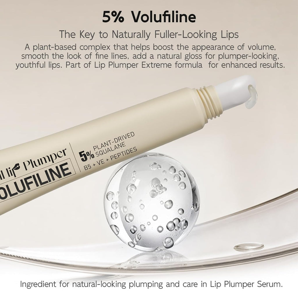 YouthVibe Hydrating Lip Primer & Plumper Gloss - 5% Volufiline, Squalane, Shea Butter, Collagen, Peptide & PDRN - Plumping, Anti-Aging, Nourishing Lip Care for Smoother, Softer Lips